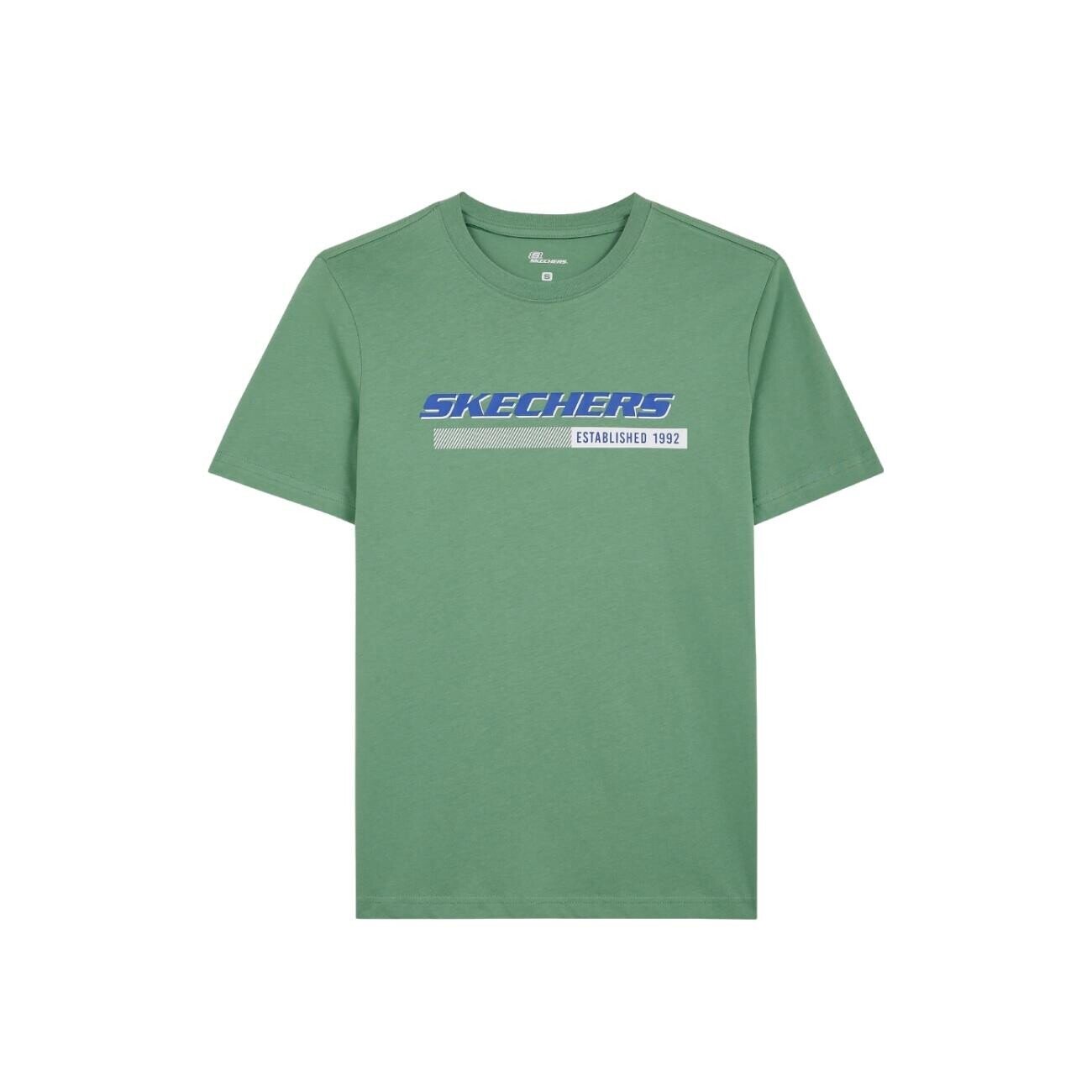 Skechers S222247 M Big Logo T-Shirt Yeşil - 1