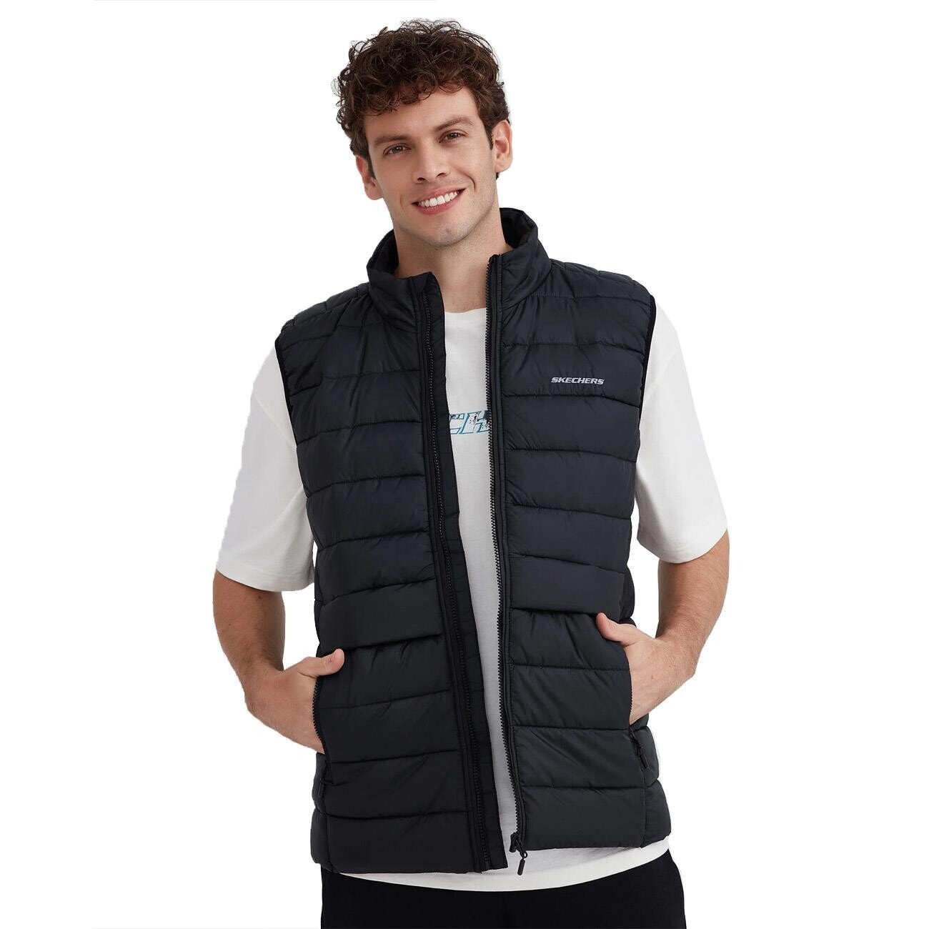 Skechers S231241 M Outerwear Padded Vest Siyah - 3