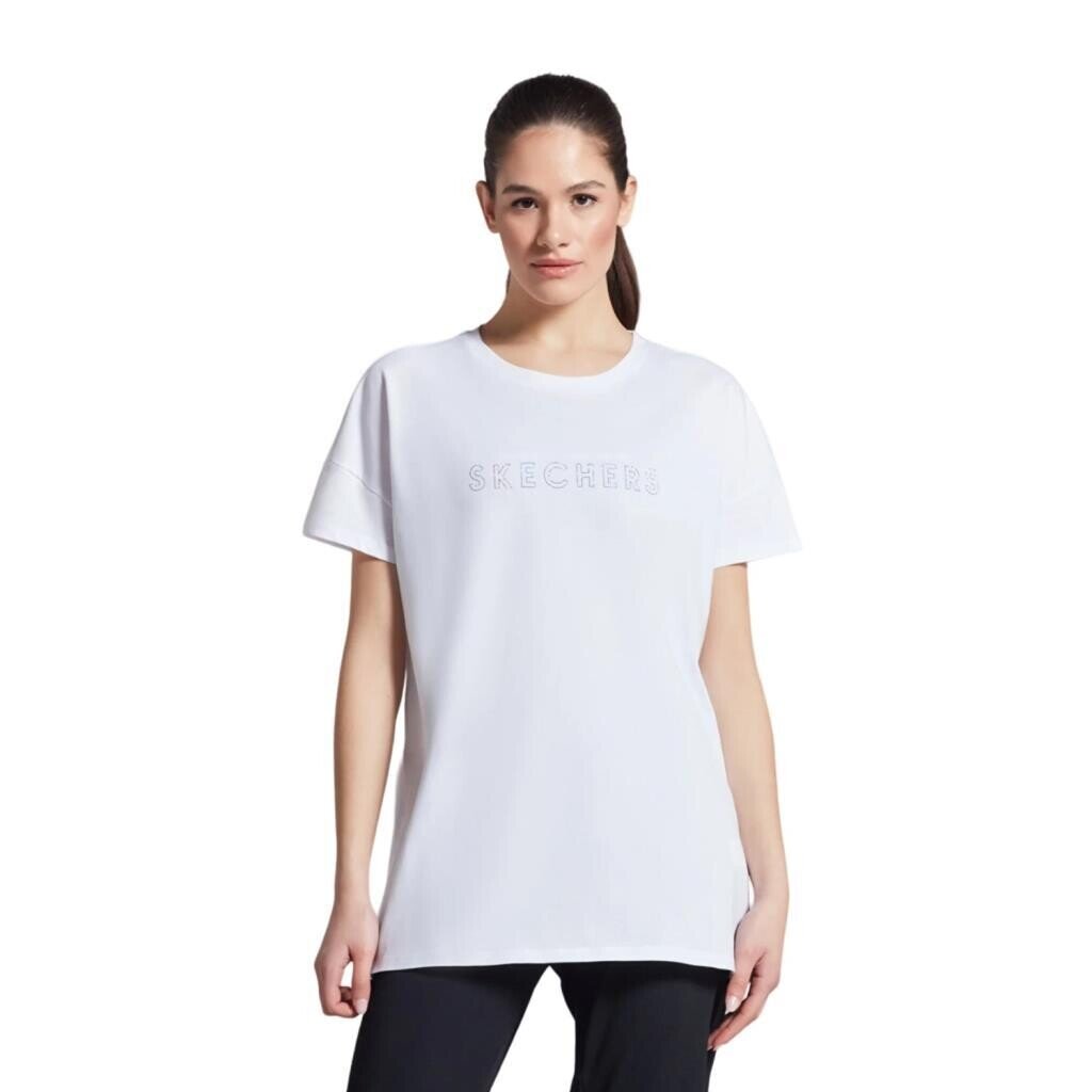 Skechers S231293 W Graphic Tee Crew Neck T-Shirt Beyaz - 1