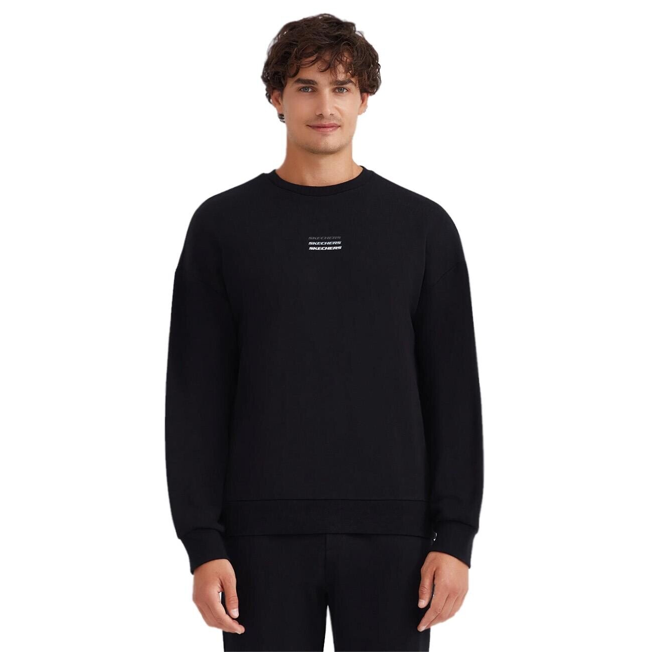 Skechers S232234 Essential Crew Neck Sweatshirt Siyah - 1