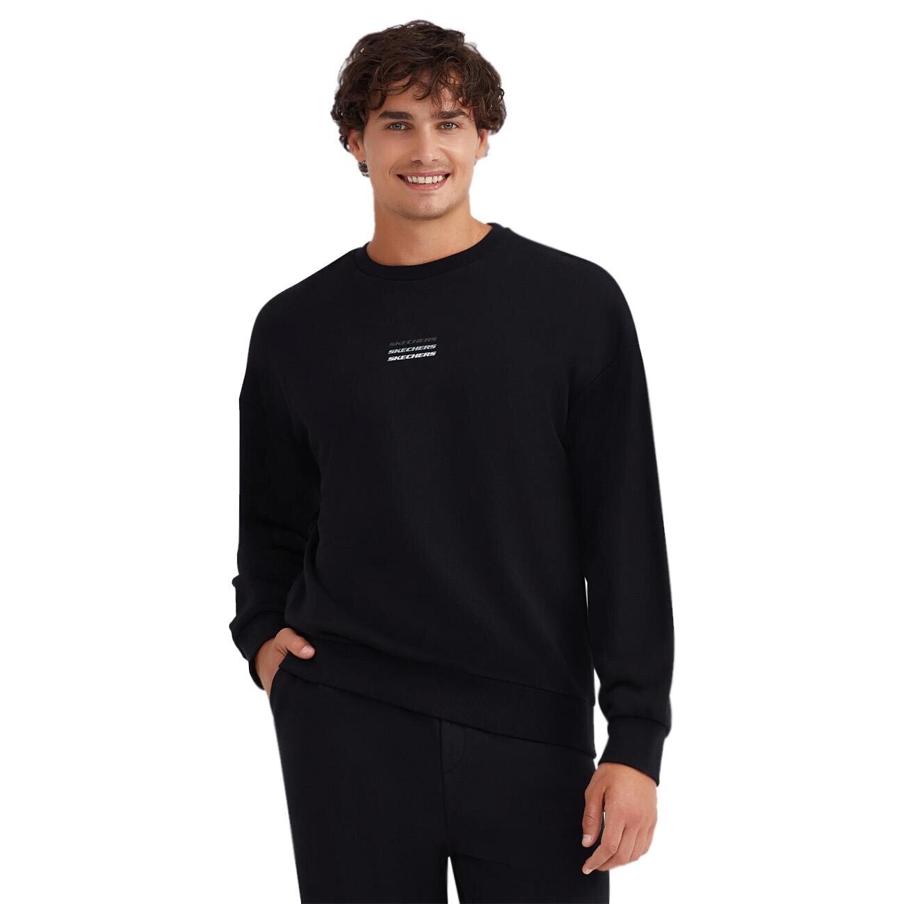 Skechers S232234 Essential Crew Neck Sweatshirt Siyah - 2